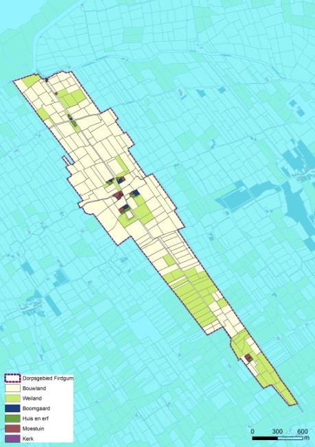 Het Firdgumer dorpsgebied rond 1832