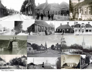 Op oude foto’s en ansichtkaarten valt op dat de erfbegrenzing in Warffum vaak bestond uit witte hekjes. Ook de brugleuningen waren wit geverfd.