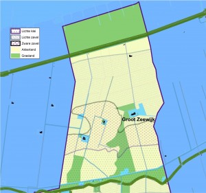 De gronden van de Noordpolder bestaan uit drie bodemsoorten. In het noorden is sprake van een zandige bodem; in het midden vindt je de kleiachtige zavelige gronden, terwijl de bodem tegen de Middendijk in het uiterste zuiden van de polder bestaat uit wat zwaardere klei. Wanneer een kwelder overstroomt worden de bezinken de zandige deeltjes het eerst, waardoor aan de noordkant van de latere polder wat lichtere gronden lagen. De fijnere kleideeltjes bezonken pas op grotere afstand van de kustlijn, waardoor aan de zuidkant van de latere polder zwaardere kleigronden liggen. Deze bodemverschillen zijn nog altijd terug te zien in het grondgebruik. Op en net ten noorden van de Middendijk staan tegenwoordig nog altijd koeien, paarden en schapen te grazen. De kleigronden maken dit terrein minder geschikt voor bouwland. Verder naar het noorden toe beginnen de grootschalige bouwlanden.