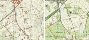 De ruilverkavelingen die in de tweede helft van de 20ste eeuw zijn uitgevoerd, hebben als gevolg gehad dat veel historische structuren verloren zijn gegaan. Zo werd de verbinding tussen de Bieuwketil en de Frankemaheerd ongedaan gemaakt. Deze weg vormde ooit de toegang tot de Warfummerborg.