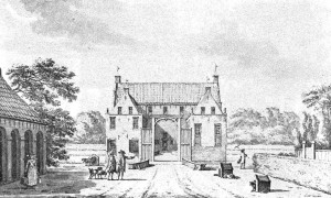 De borg Asinga. (tekening: J. Bulthuis (1750-1801). De afbeelding is afkomstig uit het boekje De Marne als éénheid, 1971.