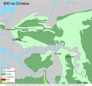 palaeografische kaart ulrum 800 na chr