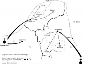 De kerk van Godlinze werd afgesplitst van de seendkerk te Loppersum. Bron: Paul Noomen.