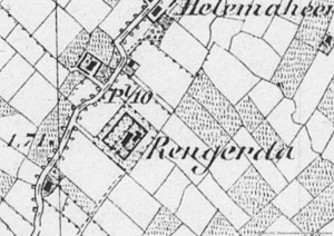 Op een kaart uit het jaar 1850 staat is het borgterrein nog duidelijk te herkennen aan de dubbele laan rondom het complex.